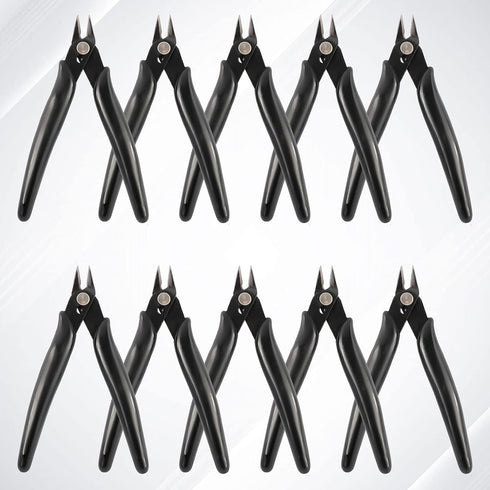 YaeCCC 10 Pack Wire Cutters - Black Diagonal Cutting Pliers for Electronic, Model, Jewelry Making