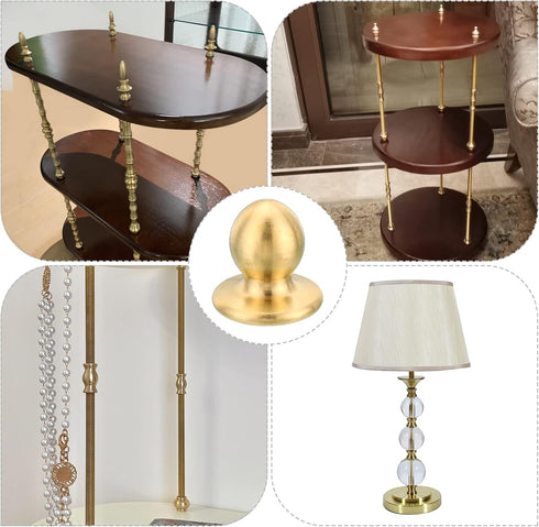 PATIKIL M10 2 Pack 27.5x28mm Thread Lamp Finial Cap Knob, Brass Lamp Shade Harp Top Screw Caps Decoration Light Fixture
