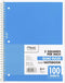 Mead Spiral Notebook, 1 Subject, Graph Ruled Paper, 7-1/2" x 10-1/2", 100 Sheets (Blue)