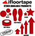 LiteMark Large Red Arrow Stickers 651 Durable Gloss Finish Decal - Floors, Walls, Signs (Pack of 6 Arrows)