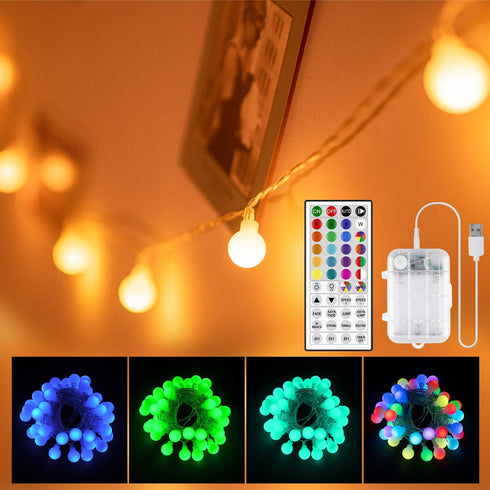 OMIKA 20FT Battery Powered String Lights, 40 LED 24 Color Changing Battery