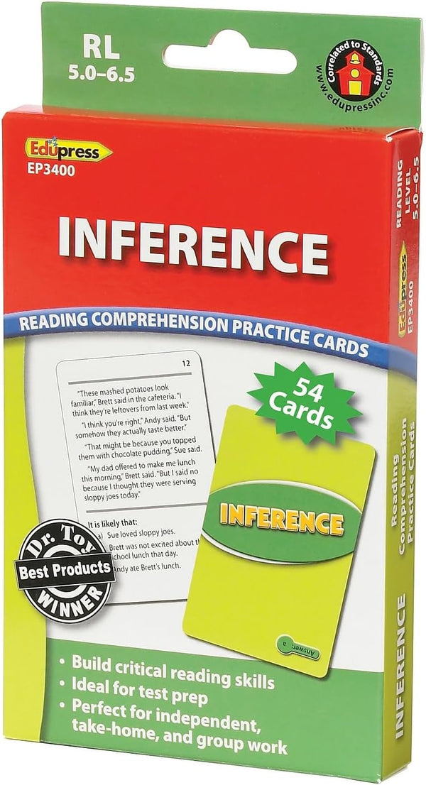Edupress Reading Comprehension Cards, Inference, Lvl: 5.0-6.5 (EP-3400)