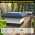 4X4 6000K Fence(2 Pack) T-SUN Solar Post Lights, Waterproof Outdoor Solar Post Cap Lights for Wooden Posts, Cool White
