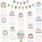Boho Bulletin Board Decorations Set, Rainbow Birthday Chart Cutouts for School Bulletin Calendar