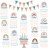 Boho Bulletin Board Decorations Set, Rainbow Birthday Chart Cutouts for School Bulletin Calendar
