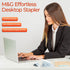 M&G Effortless Desktop Stapler, 50 Sheet Capacity, One Finger Stapling, Includes 1000 Staples, Portable for Office