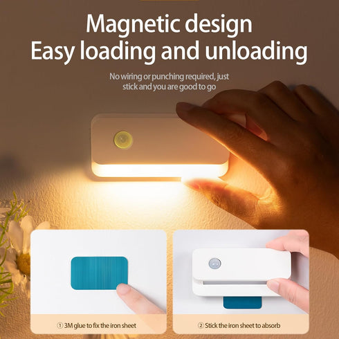 6 Pack Motion Sensor Night Light, Rechargeable Stair Lights Indoor, Warm White Motion Sensor Light Indoor, Battery