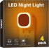 YUNLEX 4 Pack Amber Night Light, Dusk to Dawn Sensor, Warm Glare-Free Reflected