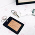 Boshiho Vertical Style Leather ID Card Badge Holder with Keychain