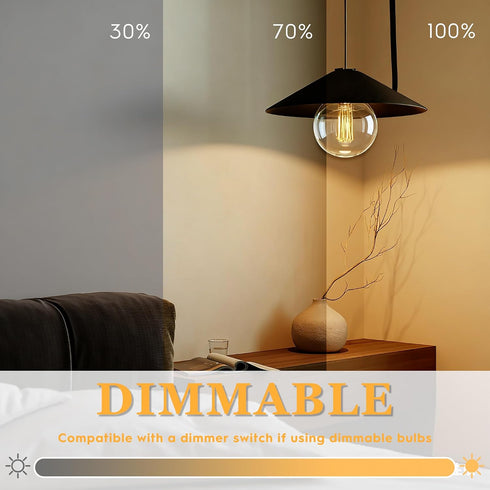 Bulb, Dimmable Bulb, 3.5W E26 G125 Large Globe Light Vintage Edison LED Low Lumen Eye-Caring Soft Dim Lighting