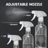 DIYSELF 2 Pack Heavy Duty Plastic Spray Bottles, 16oz Clear Water Spray Bottle with Adjustable Nozzle for Cleaning,