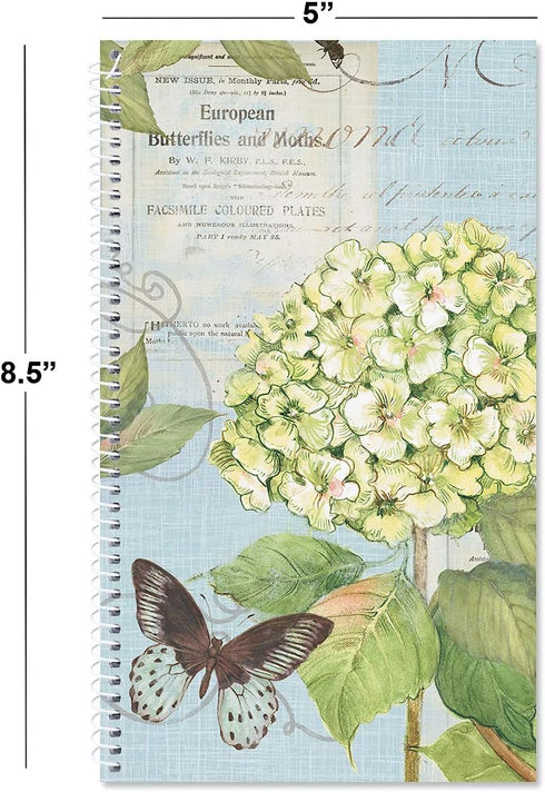 Hydrangea Internet Password and PIN Keeper - 94 Pages, Softcover Spiral-Bound Website Login Organizer