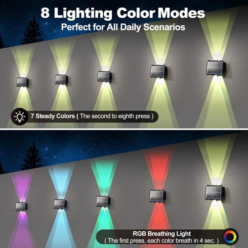 KLCZONE Decorations(1 Pack) Solar Wall Lights Outdoor Waterproof Up and Down, Fence Lights Solar Powered, Outdoor Solar