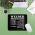 Funny Gag Sarcastic Mousepad, Welder Hourly Rate Gift for Welding Worker, Black Computer Mouse Pad