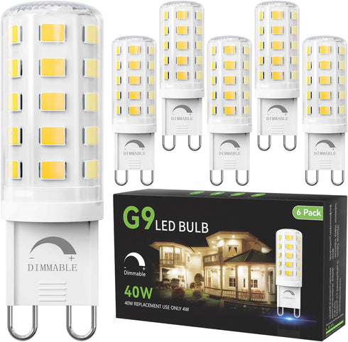 TJOY 6 Pack Dimmable G9 LED Bulb 4W Equivalent 40 Watt, Daylight