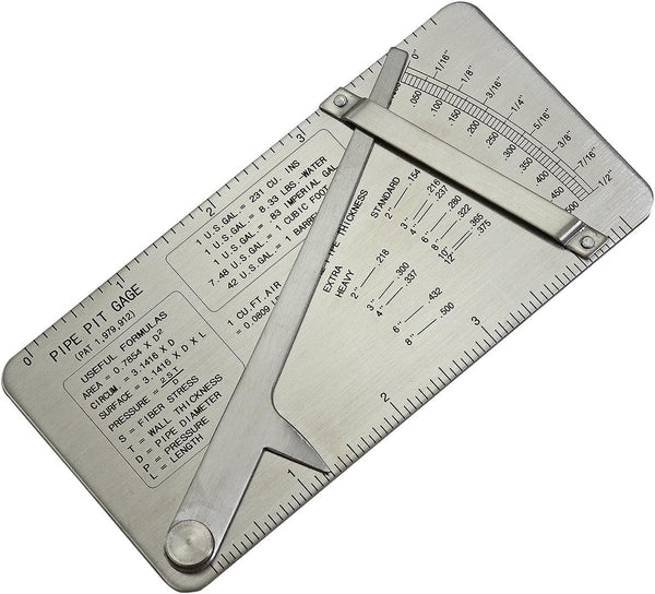 RIVERWELD Pipe Pit Welding Gauge, Test Ulnar Welder Inspection Range 0 to 1/2” in 1/64” & .010 Increments