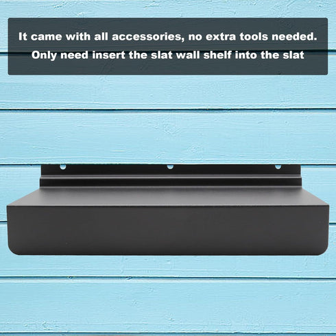 4x10 Inch Slatwall Shelves Set of 10, Metal Accessories for Slat Wall, Black Flat Display Shelves for Storage