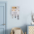 DLQuarts Mail Organizer with Key Holder, Wall Mounted Wooden Mail Sorter with 3 Hooks, White