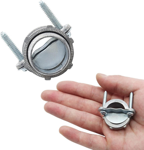 4 Pcs Zinc Clamp Type Cable Connectors, 3/4 Inch Clamp Fittings for Metallic Conduit Protect Cables