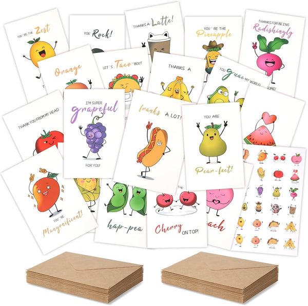XXINMOH Premium Funny Thank You Cards Set of 20, 4x6 INCH Unique Teacher