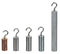 EISCO 5pc Hooked Metal Cylinders Set - Copper, Tin, Aluminum, Zinc, Stainless Steel for Density Investigation