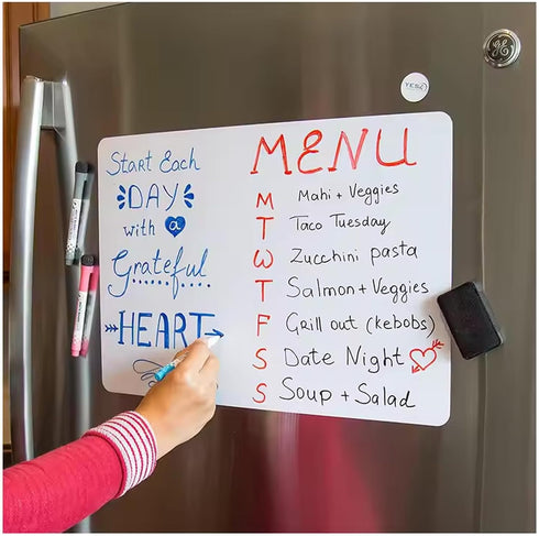 Small Magnetic Dry Erase Board Sheet for Fridge, 8"x12" Erasable Refrigerator Whiteboard for Kitchen, Mini White Board