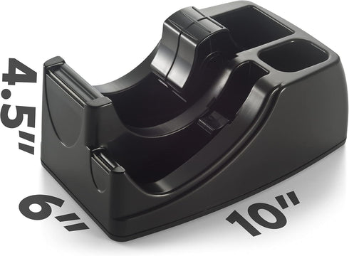 Officemate Heavy Duty Weighted 2-in-1 Tape Dispenser, Recycled, Black (96660)