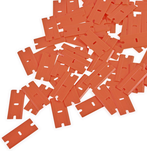 100 EHDIS Plastic Razor Blades PCS Double Edged Blade for Safety Glass Scraper and Plastic Razor Scraper Tool to Remove