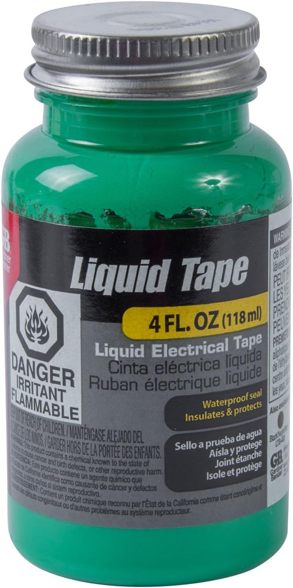 Gardner Bender Waterproof Liquid Electrical Tape, 4 oz, Green, Model LTG-400