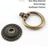 6Pcs Vintage Bronze Drop Ring Knobs, Antique Drawer Pull Round Handle with Screws for Dresser Cabinet