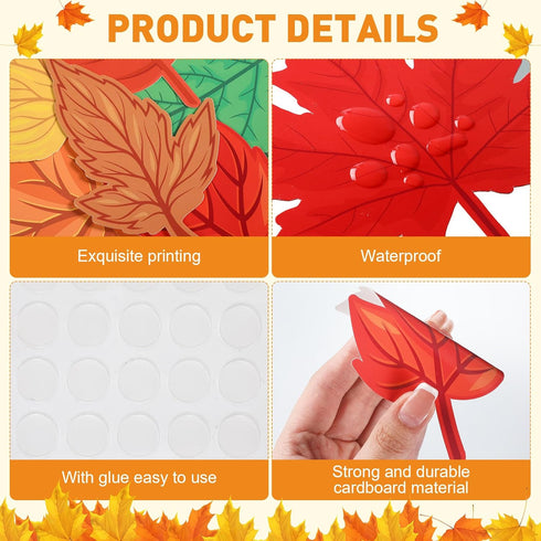 Cholemy 108 Pcs Maple Leaves Cutouts, Fall Classroom Decorations, Autumn Bulletin Board Decor for Thanksgiving