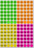 ONUPGO Garage Sale Stickers, 3/4" Round Label Yard Sale Price Stickers, Bright Neon Colors (2240 Pcs)