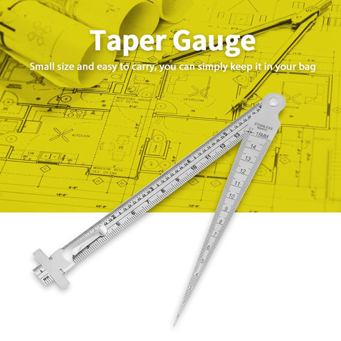 Taper Gap Gauge, TOPINCN Stainless Steel Depth Ruler Hole Inspection Tool for Dimensional Measurement