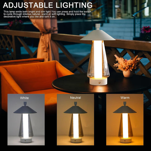 3-Way Dimmable 12"H JHY DESIGN Bedside Lamp Umbrella-shaped Touch Control Table Lamp Nightstand Lamp with Grey anodized