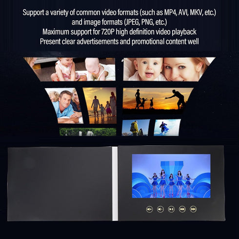 LICAEVEY 7In Digital Video Brochure with Type C Charging and Auto Play Feature, Portable Display for Custom Business