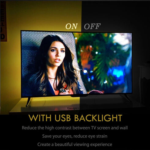 CPLID 24 60 inches USB TV Backlight LED Strip Lights Kit for to Smart TV Sony LG Monitor, HDTV Wall Mount Stand Work