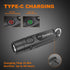 Rechargeable Keychain Flashlights, 650 High Lumens Mini EDC Pocket Flashlights for Camping & Emergency (Black)