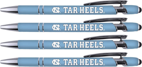 North Carolina Soft Touch Coated Metal Pen 4 Pack (4006), Light Blue, Multi