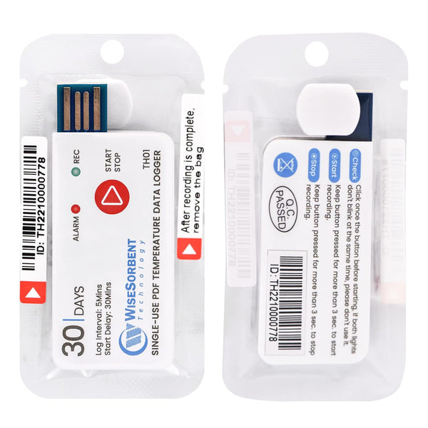 1 Pack USB Temperature Data Logger, 10000 Records, 30 Days Use for Cold Chain Fresh Tag, IP67
