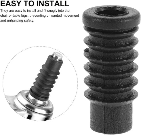 Nikeg 60Pcs Stool Swivel Caster Covers Caster Inserts Chair Wheel Stopper Cover for Office Chairs Changing Tables
