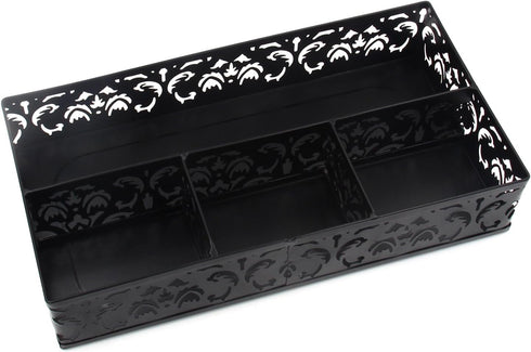 EasyPAG Desk Drawer Organizer with 3 Small Bins and 1 Long Bin, Black