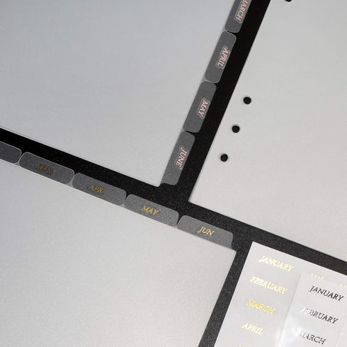 Multibey A5 Dividers - 6-Tabs with Tab Sticker Labels, 6-Ring A5 Plastic Binder Index Dividers, Translucent Set of 6