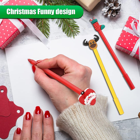 Zonon 48 Pieces Christmas Gel Ink Pens, Novelty Rollerball Pens with Christmas Characters for Office Supplies