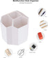 Desk Pencil Pen Holder, 360-Degree Rotating 5 Grid Organizer for Desktop Storage, Home, Office, School, Kids, White