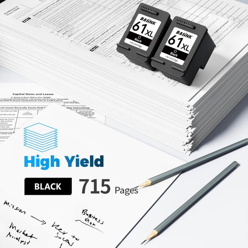 Remanufactured Ink Cartridge Replacement for HP 61 Black Ink Cartridge 61XL for HP61 HP61XL for 4500 5535 5530 5534