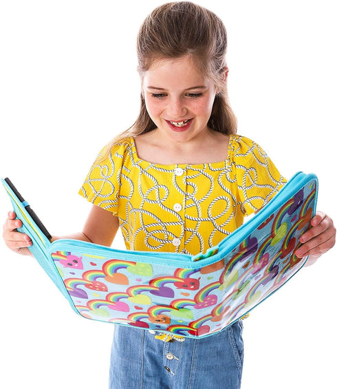 GirlZone Jumbo Rainbow Pencil Case for Girls, 43 Pieces, Arts & Crafts Filled Stationery