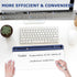 Glass Desktop Whiteboard with Storage, Desk White Board with Keyboard Stand, Drawers for Home, School, Office