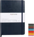Blank Journal Notebook, Dark Blue, 160 Pages, Medium 8.3x5.7 inches, 100 gsm Thick Paper, Hardcover