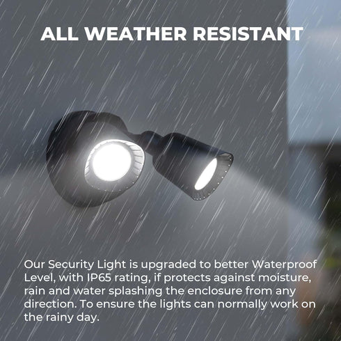 16W 1900LM, IP65 (1 Pack) LED Flood Lights Outdoor, Waterproof Dusk to Dawn Dual Head Security Lights, Exterior Wall