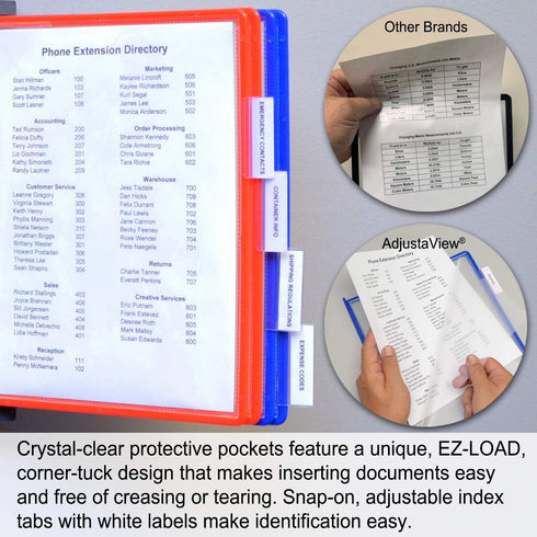 Ultimate Office AdjustaView 10-Pocket Wall Reference Organizer with Easy-Load Pockets & Mounting Screws